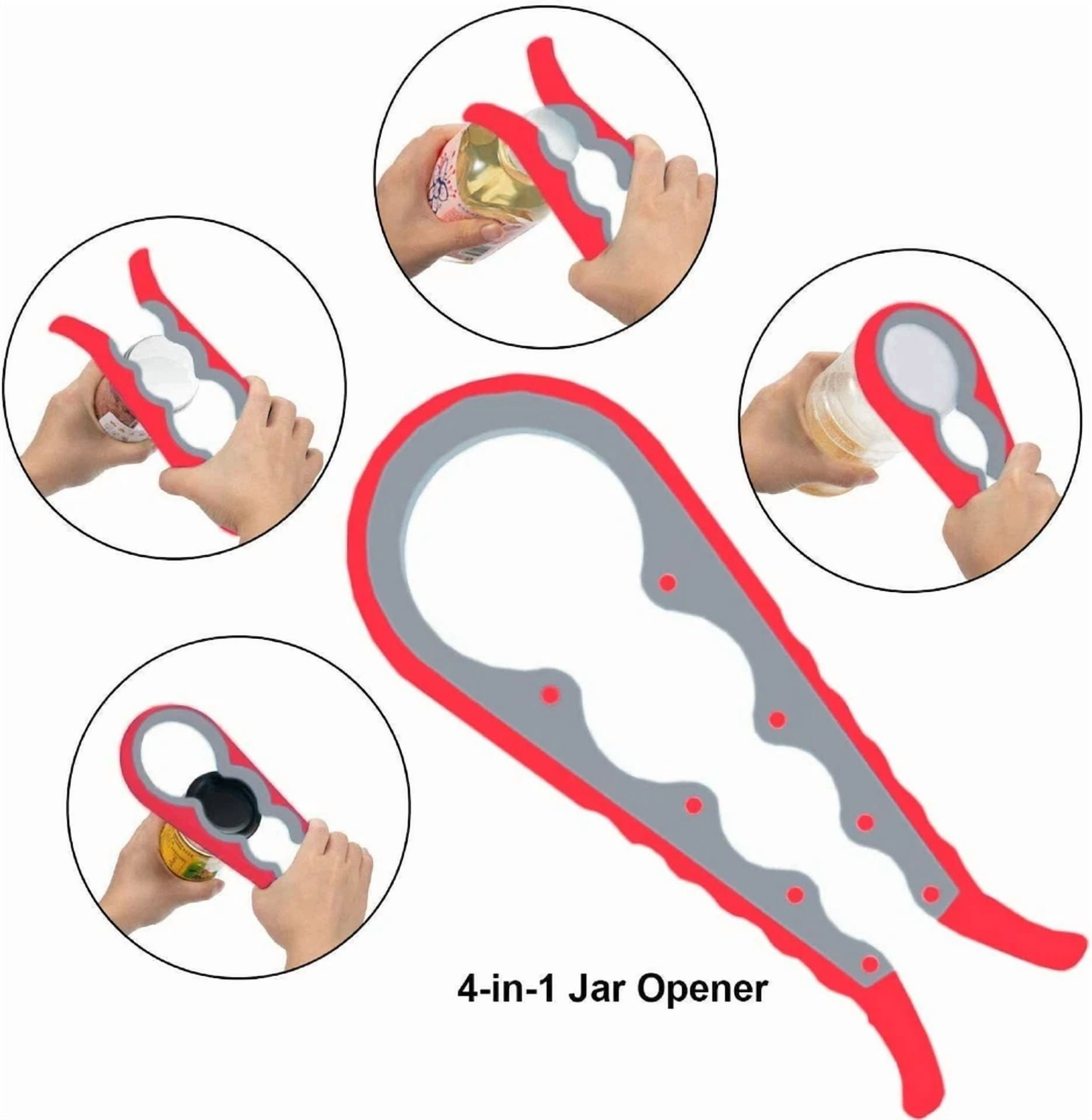BUTTERFLY- Multi Function 4 In 1 Bottle Can Jar Opener Kitchen Grip Soda Lid Twist Off Tool