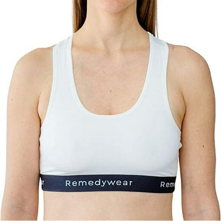 

Remedywear Light Support Eczema Bra for Sensitive Skin TENCEL and Zinc Hypoallergenic (White XL)