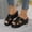 01-Black, variant on Women'S Flat Sandals,Women's Summer Fashion Wedge Sandals Thick Platform Height Increasing Slides,Gold,37