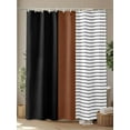 thumbnail image 4 of Shower Curtain Brown Black Lines Shower Curtains for Bathroom, Waterproof Polyester Shower Curtain Set with Hooks, Extra Long 72" x 84" Boho Style, 4 of 6