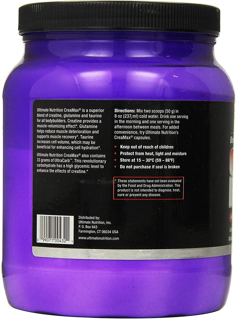 Ultimate Nutrition CreaMax Flavored Creatine Monohydrate Powder with 5g Creatine 5g Glutamine and 5g Taurine, Fruit Punch, 2.2 Pounds