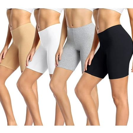 Women's Cotton Boy Shorts Underwear Anti Chafing Soft Biker Short Plus Boy Shorts Panties 4 Pack