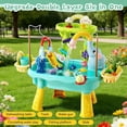 thumbnail image 3 of Lorveina Kids Sand and Water Activity Table with Electric Pump Elephant Faucet Toddler Play Kitchen Sink Food Accessories Fishing Game Ages 3 and Up, Blue, 3 of 7
