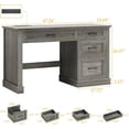 thumbnail image 6 of Vabches Farmhouse Wood 47" Executive Desk, Home Office Computer Desk with Charging Station and File Drawer, 6 of 7