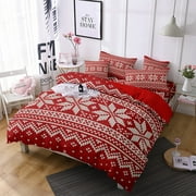 Goory Christmas Quilts Twin/Full/Queen/King Size Red Santa Claus Bedding Set Christmas printed patterns Holiday Bedspread Reindeer Coverlet Lightweight Home Decor Style B Full