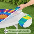 thumbnail image 5 of Rainbow Tie Dye Mandala Pattern Round Fitted Tablecloth with Elastic Edge,Dining Table Cover Waterproof,Outdoor Round Tablecloth for Camping,Dining,Indoor and Outdoor, 5 of 7