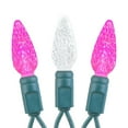 thumbnail image 3 of Novelty Lights 70 Light C6 LED Valentine's Day Mini Light Set, Commercial Grade Outdoor String Lights, Pink/Pure White/Purple, Green Wire, 24 Feet, 3 of 5