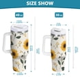 thumbnail image 6 of Yayeee 40oz Stainless Steel Tumbler with Straw and Handle Double-Wall Insulated Travel Water Bottle, Sunflower Pattern, 6 of 8