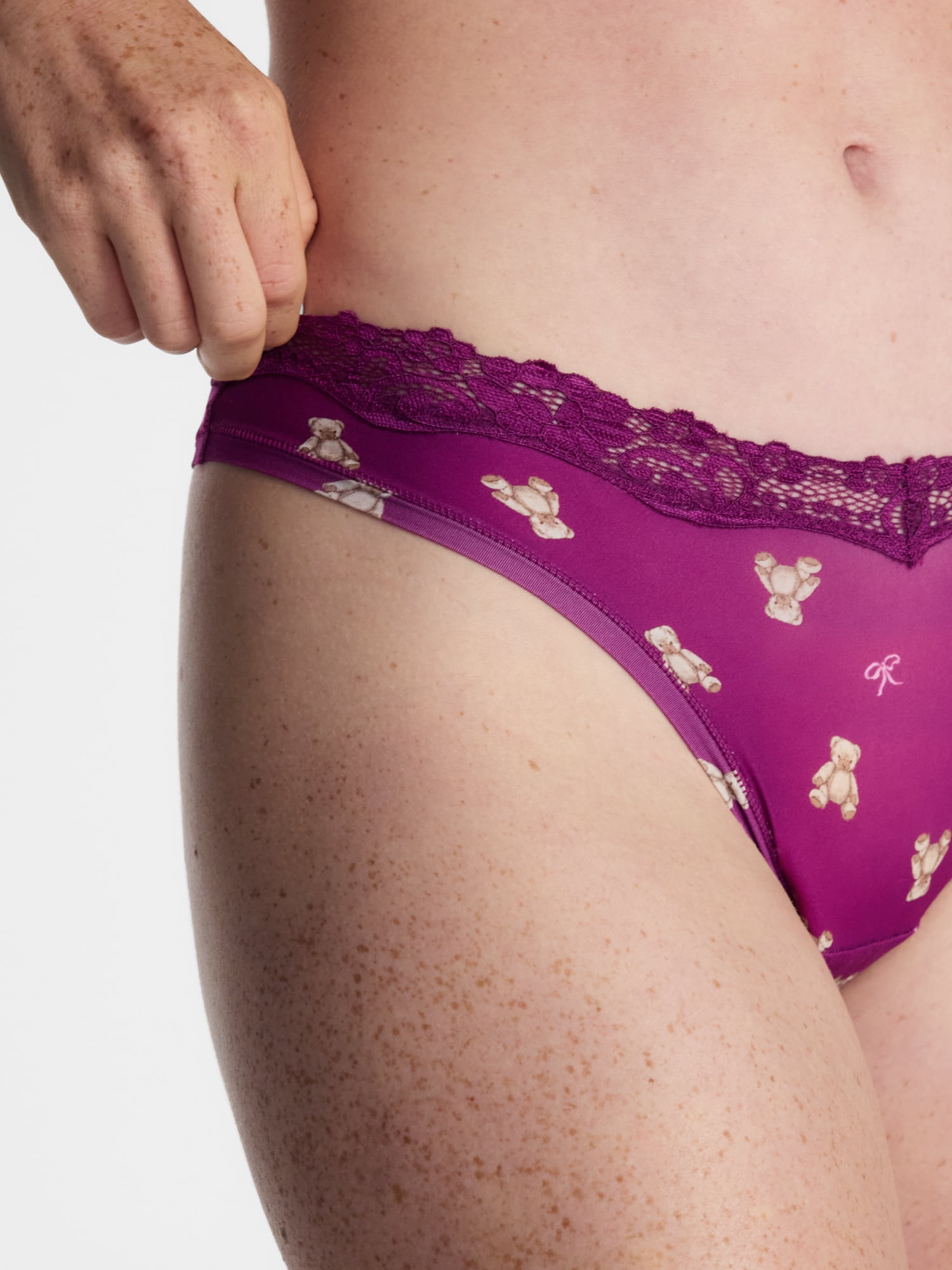 No Boundaries Fit Stretch Lace Thong Panties, 3-Pack, Women's XS-XXXL
