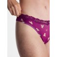 thumbnail image 4 of No Boundaries Fit Stretch Lace Thong Panties, 3-Pack, Women's XS-XXXL, 4 of 8
