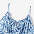 thumbnail image 4 of PatPat Family Matching Ditsy Floral Split Neck Ruched Bust Strap Dress and Navy Blue Tee Sets, 4 of 4