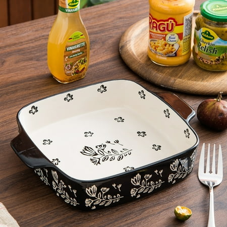 

Baking Dish Ceramic Brownie Pan 9x9 Baking Pan Casserole Dish Lasagna Pan Square Rose Dish Pan Bakeware Sets