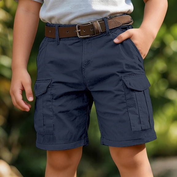 Toddler Boys Shorts Summer Cargo Everyday Bottoms Boys Cargo Shorts For Kids With Multiple Pockets Outdoor Play And Casual Summer Shorts For Boys,Navy,120/(5-6 Years)