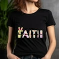 thumbnail image 5 of Faith Bunny Graphic T-Shirt for Women | Colorful Christian Scripture Tee, Natural, S, 5 of 6