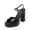 BLACK, variant on Platform Heels for Women, Square Toe Chunky High Heels Ankle Strap Sandals for Wedding Party Formal Event