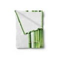thumbnail image 2 of East Soft Flannel Fleece Throw Blanket, Branches of Bamboo Board Stalk Tropics Plants Greenery Fengshui Natural, Cozy Plush for Indoor and Outdoor Use, 50" x 70", Fern Green White, by Ambesonne, 2 of 5