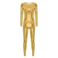 thumbnail image 3 of YONGHS Women's Shiny Holographic Unitard Costume Suits Bodysuits Catsuits Gold XL, 3 of 7