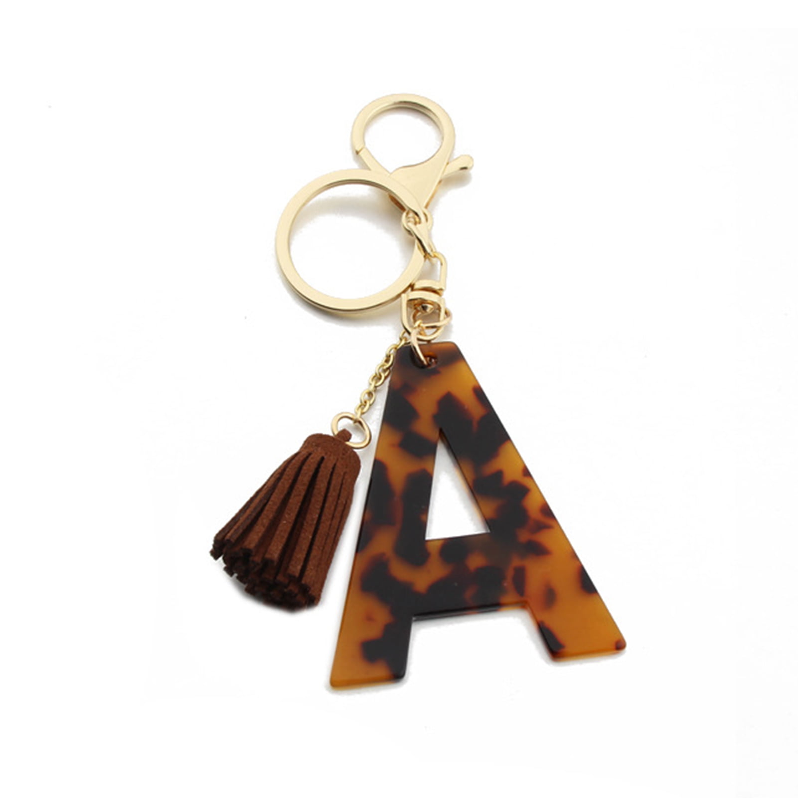 Leopard with Red Keychain Personalized with Your Choice of Letter Fabric Key Fob