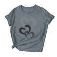 thumbnail image 4 of Riecok Womens Tops Plus Size valentines day shirts Crew Neck Heart T Shirt for Women Short Sleeve Summer Casual Comfy Novelty Graphic Tops Gray L, 4 of 7