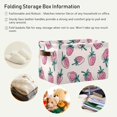 thumbnail image 5 of Large Foldable Storage Bin Pink Strawberry Fabric Storage Baskets Collapsible Decorative Baskets Organizing Basket Bin with PU Handles for Shelves Home Closet Living Room-2Pack Decor Gifts, 5 of 7