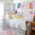 thumbnail image 3 of Dormify Decorative Throws Pillows Pillow in Chenille Knit Yellow | Yellow Solid, Fringe Tassels | 20" x 20"| Bedroom, Living Room, Kid's Room, College Dorm and Gift, 3 of 3