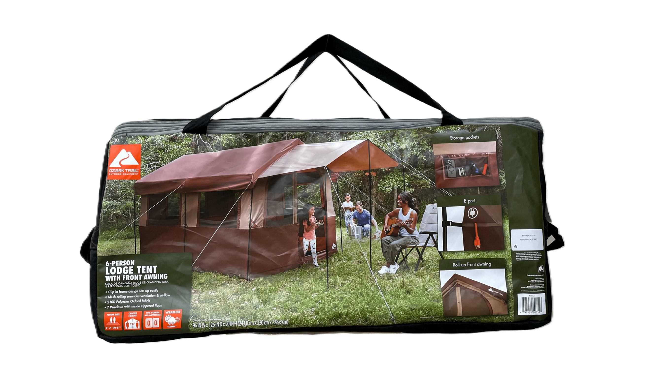Ozark Trail 6 Person Lodge Tent with Front Awning
