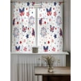 thumbnail image 4 of 4th of July Curtains 45 Inch Length,Sheer Curtains for Bedroom Living Room Window Butterfly Star Blue Red Fireworks Independence Day Voile Drapes Kitchen Curtains Small Half Window 52"x45" 2 Panels, 4 of 7