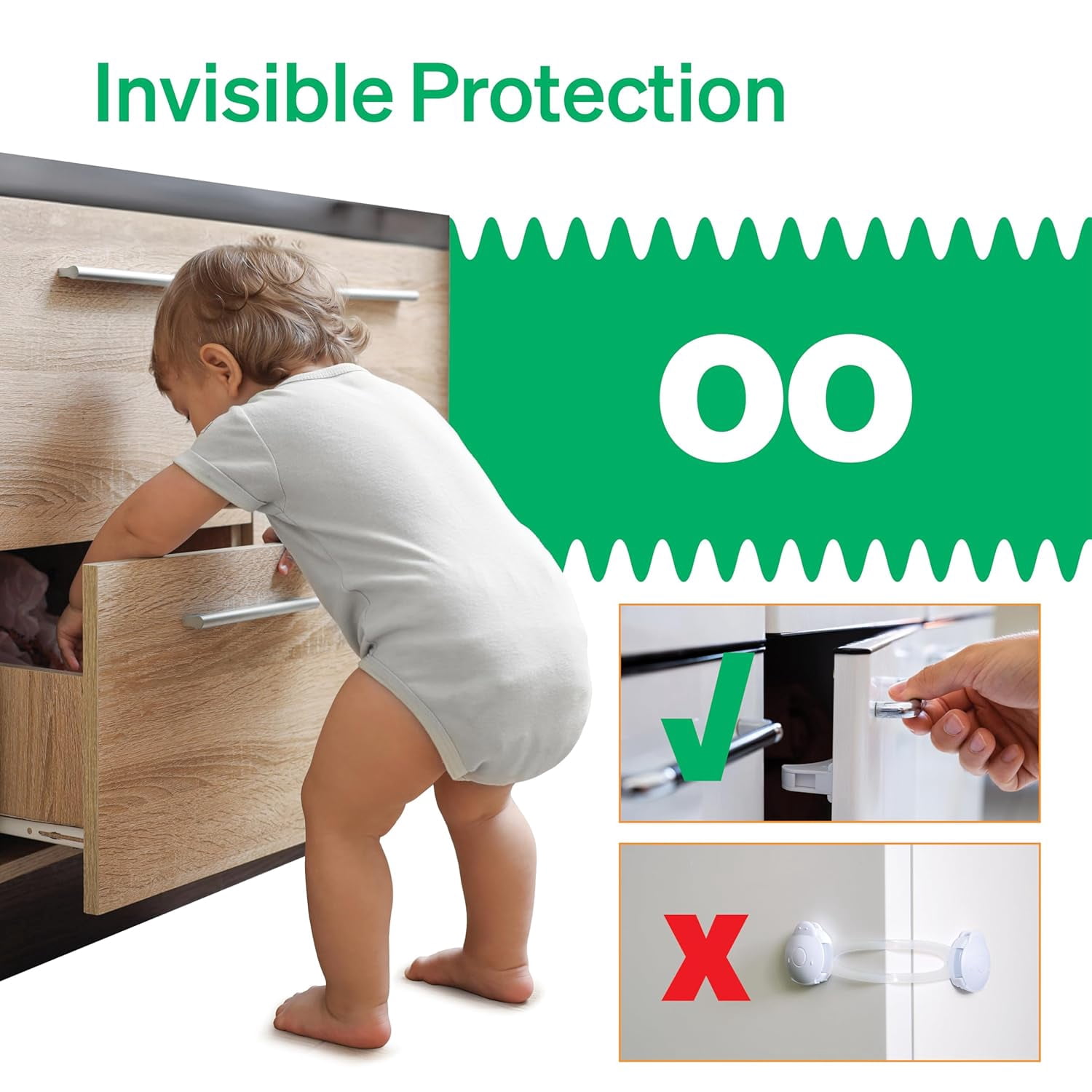 Magnetic Cabinet Locks Baby Proofing Kit by LoveNoobs™, 20 Locks & 4 Keys, Drawer