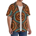 thumbnail image 2 of Rateoe African Tribal Style Pattern Men's Short Sleeve Classic Shirt, Casual Short-Sleeved Shirt, Lightweight Summer Shirt, Cuban Collar Shirt,Button-Front Shirt-Large, 2 of 5
