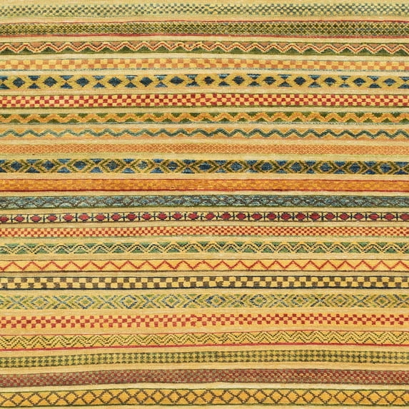 Ahgly Company Indoor Square Abstract Saffron Yellow Abstract Area Rugs, 3' Square