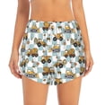 thumbnail image 2 of Fuzoiu Construction Vehicle Print Women's Athletic Shorts, Double-Layer Running Shorts with Pocket,Women's Workout Shorts for Yoga, Gym, and Workouts-Small, 2 of 7