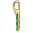 thumbnail image 2 of 14k Yellow Gold Emerald and Diamond Leaf Chain Slide - 16.8mm, 2 of 4