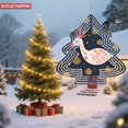 thumbnail image 2 of Stylish Metal Hanging Christmas Tree Wind Spinner - Festive Giraffe Ornament Design Elegant Gold Accents Perfect for Yard & Garden Decor, 2 of 7