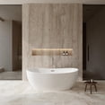 thumbnail image 2 of Wyndham Collection Rebecca 65-inch Freestanding White Bathtub and Floor Mounted Faucet brushed nickel trim and tub filler Nickel Finish, 2 of 7