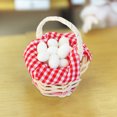 thumbnail image 4 of Kripyery Miniature Egg Basket Red Plaid Cloth 12 Eggs Resin Kids Gifts Toys Dollhouse Scene Ornament Mini Egg Duck Egg Woven Basket Dollhouse Accessories, 4 of 8