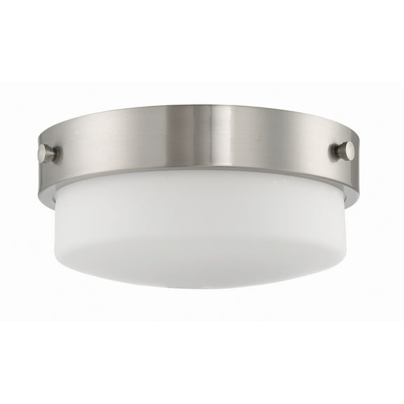 X3214-BNK Craftmade Lighting Oak Street - 2 Light Flush Mount-Brushed Polished Nickel Finish