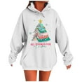 thumbnail image 4 of Chandails en Molleton de Noël pour Femmes Sweat à Capuche Imprimé de Noël avec Poches et Manches Longues Confortable et Élégant Hauts de Noël pour Femmes, 4 of 5