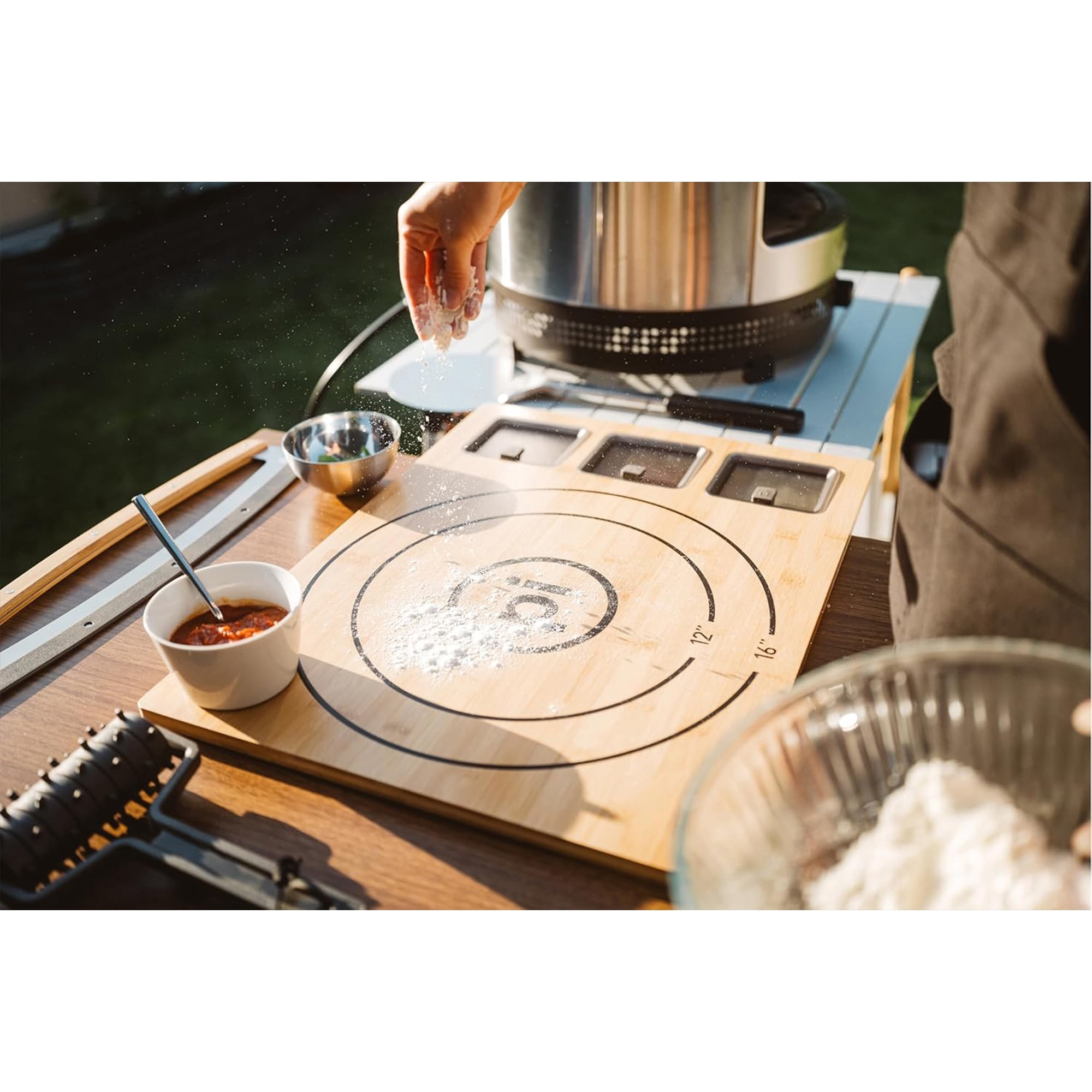 Solo Stove Pi Cutting Board with Containers & Lids, Large Food Prep Chopping Cutting Board