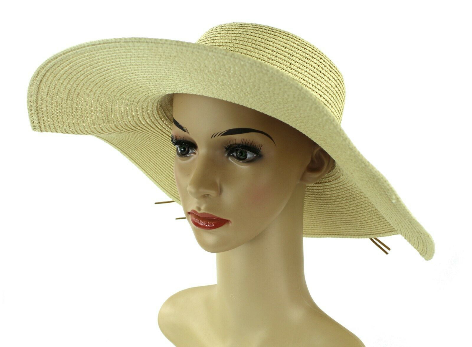 Womens Summer Large Floppy Folding Wide Brim Cap Sun Straw Beach Hat