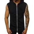 Mens Workout Hooded Tank Tops 2 Pack Zip Up Sleeveless Gym Shirts