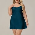 thumbnail image 4 of Daiosportswear Women's Plus Size Sleeveless Satin Slip Loungewear Night Dress Dark Blue XXL(XXL), 4 of 7