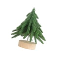 thumbnail image 3 of Flocked Artificial Holiday Christmas Tree with wood Base Stand for Home, Office, without Snow S, 3 of 9