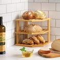 thumbnail image 5 of 3-Tier Bamboo Corner Shelf Organizer for Cabinet Countertop, Plate Organizer for Cabinet, Cupboard Organizer, Black, 5 of 9