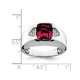 thumbnail image 4 of Mens 3.75 Carat (ctw) Lab Created Emerald-Cut Ruby Ring in 14K White Gold with Diamonds, 4 of 5
