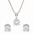 thumbnail image 2 of 3Ct Round Lab-Created Diamond Women Necklace Earring Set 14k White Gold Plated, 2 of 3
