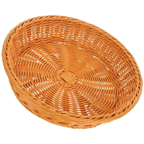 Homoyoyo Brown Wicker Fruit Storage Basket with PP Material for Home Kitchen Multifunctional Use