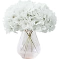 thumbnail image 1 of Xiao Hua Flores artificiales de hortensia blanca, 10 flores de seda de hortensia falsas para centros de mesa de boda, ramos, decoración floral DIY, decoración del hogar con tallos, 1 of 5