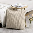 thumbnail image 2 of 2 Packs Tan Decorative Throw Pillow Covers 26x26 Inch for Couch Bed Sofa, Modern Farmhouse Boho Home Decor, Soft Cute Plush Corduroy Cushion Case 60x60 CM, 2 of 4