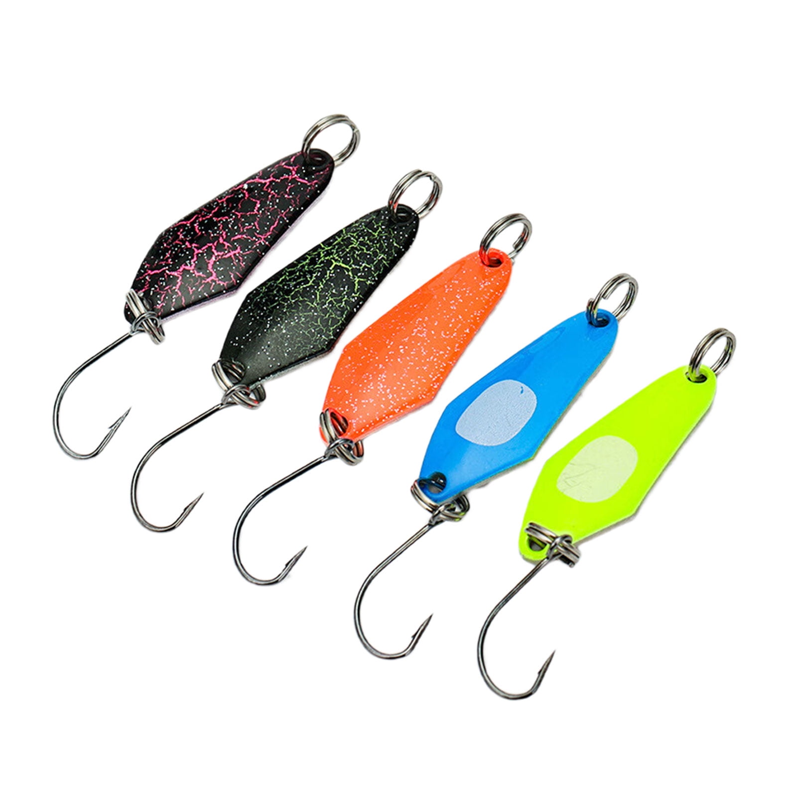 43Pcs Hard Baits Metal Spoon Fishing Baits for Trout Fishing Spoon Lure Fishing Accessories Casting Spinner Baits