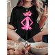 thumbnail image 1 of Camiseta para mujer Suave de veranoChic Pink Leopard Smile Graphic Tee for Women - Casual Crew Neck Short Sleeve, Stretchy Polyester Blend, Machine Washable - Perfect Summer Top, Funny, Fashion Tren, 1 of 6